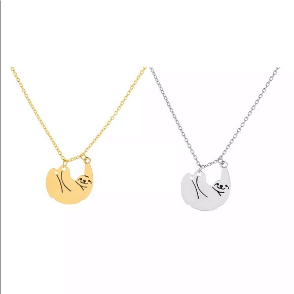 Silver Sloth Pendant Necklace - Picture 5 of 7